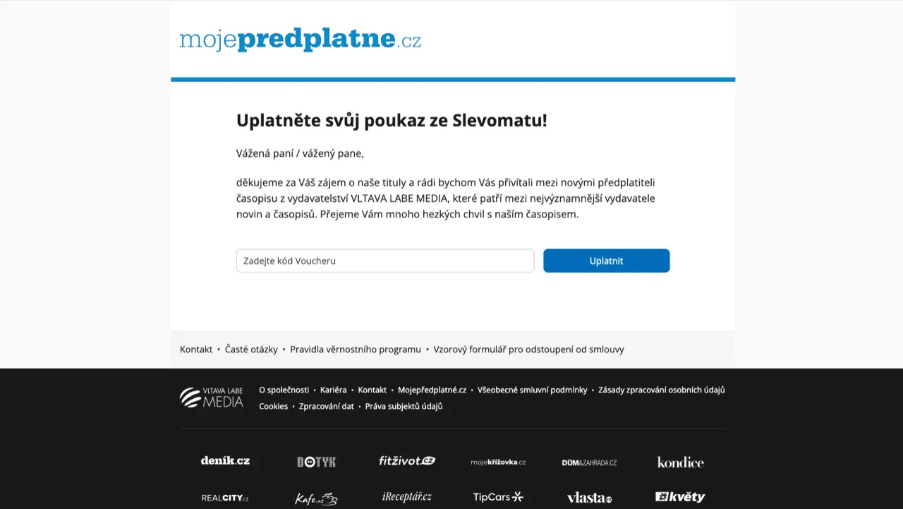 Slevomat moje předplatné